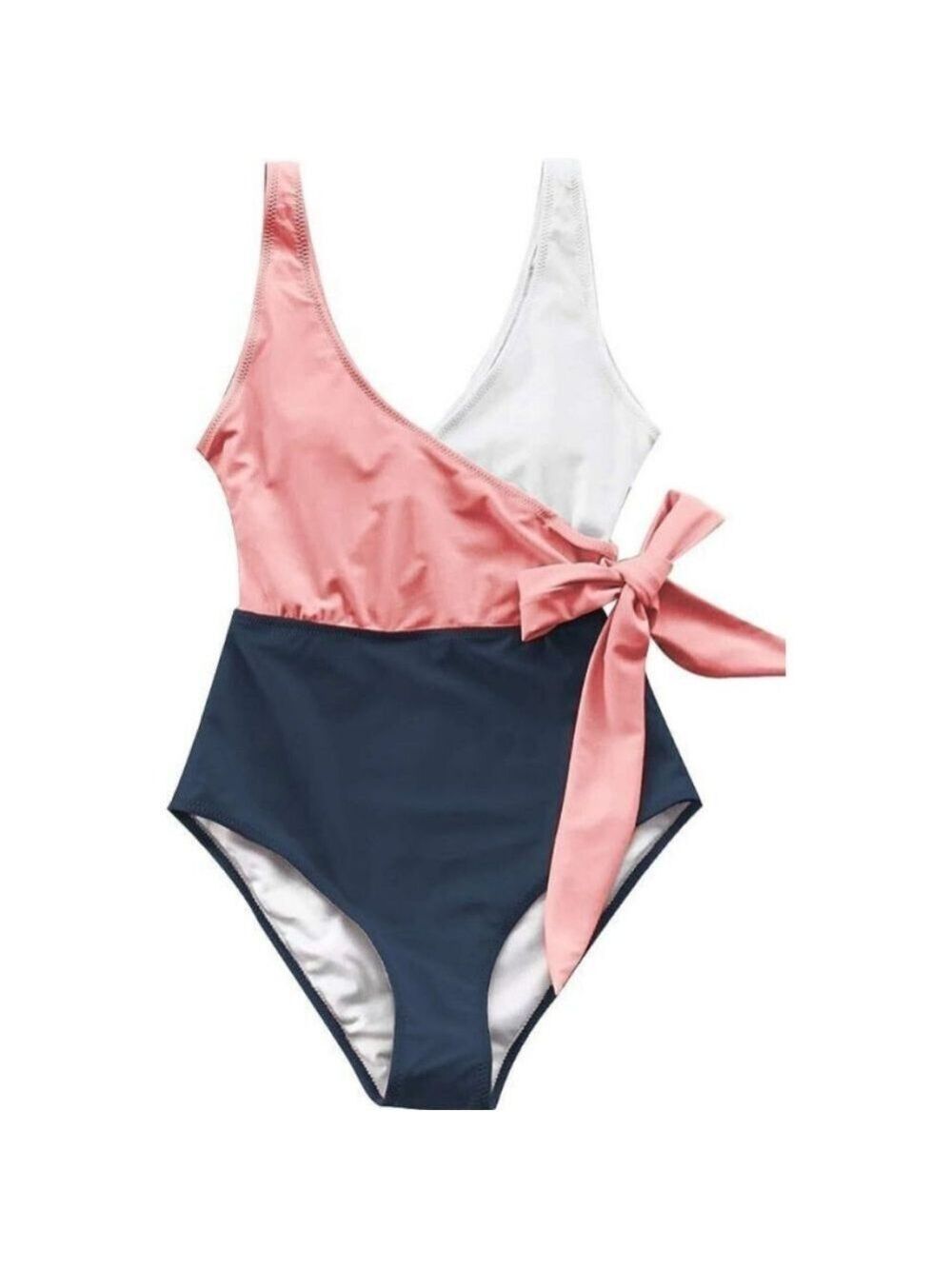 ✨Cupshe Women's One Piece Swimsuit Wrap Color Block Tie Side Small NWT